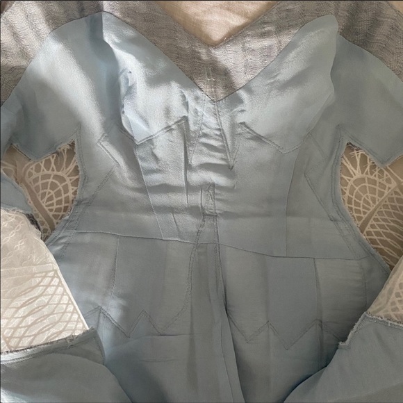 Jonathan Simkhai Pleated Linen Lattice Romper NWT - Picture 15 of 16